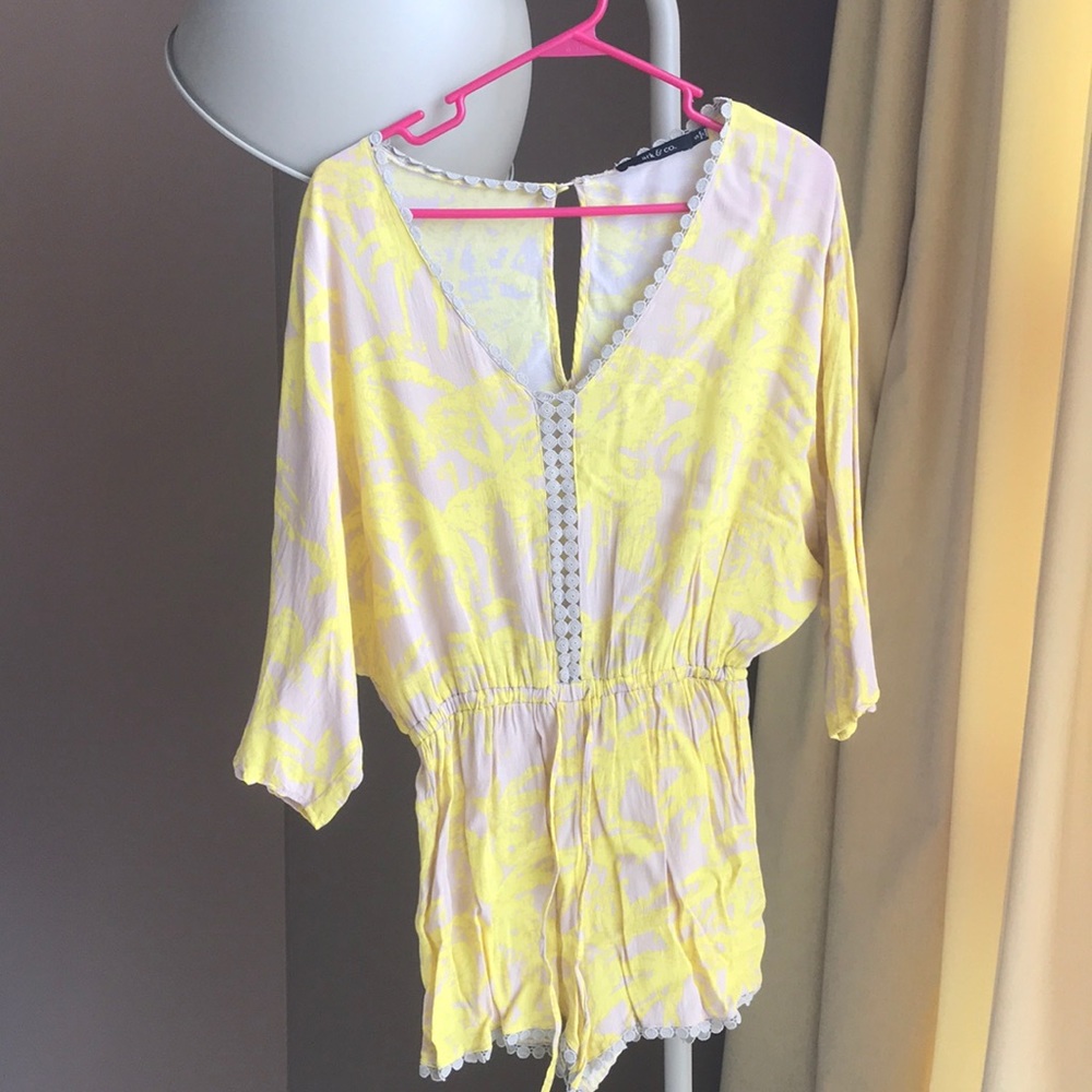 Yellow tan romper